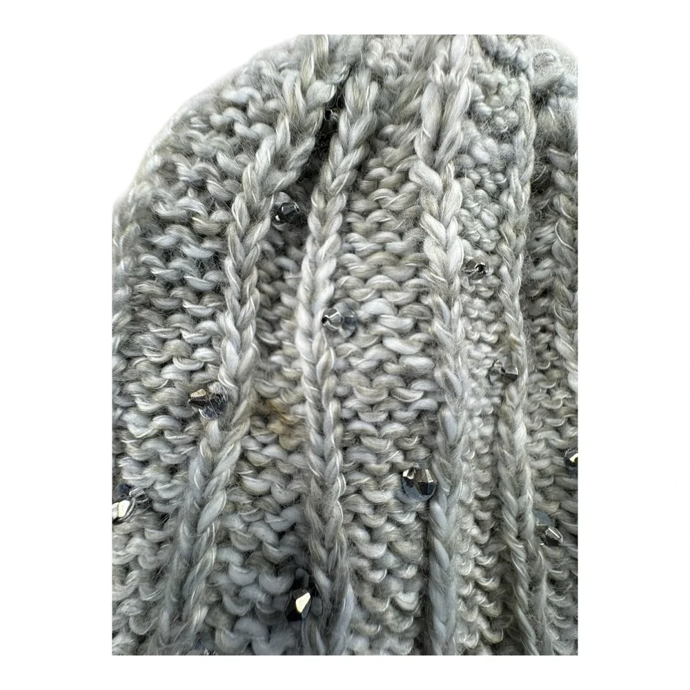 14th & Union Gray Knit Beanie Hat One Size with Sequins Winter Accessories‎
